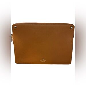 kate spade Cognac Brown Leather Laptop Sleeve